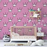 Prenses Tacı Temalı Çocuk Odası Duvar Kağıdı Baskı
