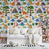 Dinazor Desenli Çocuk Odası Duvar Kağıdı Baskı