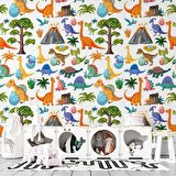Dinazor Desenli Çocuk Odası Duvar Kağıdı Baskı