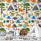 Dinazor Desenli Çocuk Odası Duvar Kağıdı Baskı