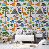 Dinazor Desenli Çocuk Odası Duvar Kağıdı Baskı