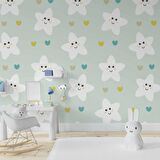 Yıldız Temalı Çocuk Odası Duvar Kağıdı Baskı