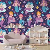 Deniz Kızı Temalı Çocuk Odası Duvar Kağıdı Baskı