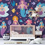 Deniz Kızı Temalı Çocuk Odası Duvar Kağıdı Baskı