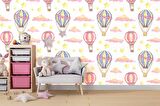 Uçan Balon Temalı Çocuk Odası Duvar Kağıdı Baskı