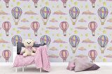 Uçan Balon Temalı Çocuk Odası Duvar Kağıdı Baskı