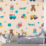 Oyuncak Temalı Çocuk Odası Duvar KağıdıBaskı