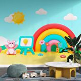 Gökkuşağı Temalı Çocuk Odası Duvar Kağıdı Baskı
