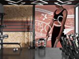 Güçlü Kadın Temalı Spor Salonu Duvar Kağıdı Baskı