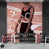 Güçlü Kadın Temalı Spor Salonu Duvar Kağıdı Baskı