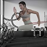 Koşan Kadın Temalı Spor Salonu Duvar Kağıdı Baskı