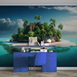 Ada Manzaralı Duvar Kağıdı Baskı