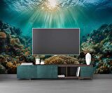 Su Altı Balıklı Duvar Kağıdı Baskı