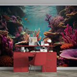 Su Altı Manzaralı Duvar Kağıdı Baskı