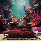 Su Altı Manzaralı Duvar Kağıdı Baskı