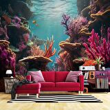 Su Altı Manzaralı Duvar Kağıdı Baskı