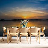 Denizde Gündoğumu Manzaralı Duvar Kağıdı Baskı