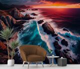 Deniz ve Günbatımı Manzaralı Duvar Kağıdı Baskı