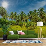 Palmiye Ağaçlı Duvar Kağıdı Baskı