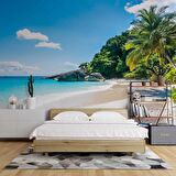 Palmiye Deniz Manzaralı Duvar Kağıdı Baskı
