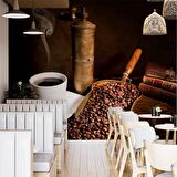 Kahve Öğütme Makinelı Cafe Duvar Kağıdı Baskı