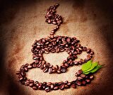 Kahve Çekirdekli Fincan Desenli Cafe Duvar Kağıdı Baskı