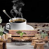 Kahve Fincanı Cafe Duvar Kağıdı Baskı