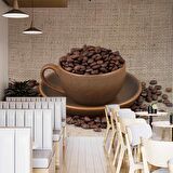 Fincanda Kahveli Cafe Duvar Kağıdı Baskı