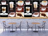 Kahve Çeşitleri Cafe Duvar Kağıdı Baskı