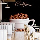Kahve Fincanlı Cafe Duvar Kağıdı Baskı