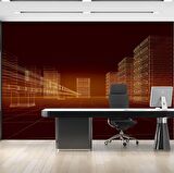 Apartman Çizimi Emlak ve Gayrimenkul Duvar Kağıdı Baskı