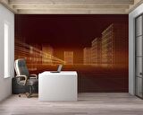 Apartman Çizimi Emlak ve Gayrimenkul Duvar Kağıdı Baskı