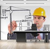 Mimari Çizim Emlak ve Gayrimenkul Duvar Kağıdı Baskı