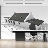 Bina Çizim Emlak ve Gayrimenkul Duvar Kağıdı Baskı