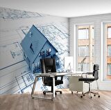 Ev Çizim Emlak ve Gayrimenkul Duvar Kağıdı Baskı