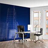 Bina Çizimi Emlak ve Gayrimenkul Duvar Kağıdı Baskı