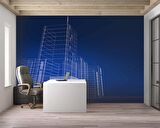 Bina Çizimi Emlak ve Gayrimenkul Duvar Kağıdı Baskı