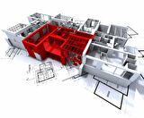 Mimari Proje Emlak ve Gayrimenkul Duvar Kağıdı Baskı