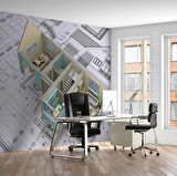 Mimari Proje Çizimi Gayrimenkul Emlak ve Gayrimenkul Duvar Kağıdı Baskı