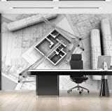 Mimari Apartman Gayrimenkul Emlak ve Gayrimenkul Duvar Kağıdı Baskı