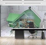 Ev Projesi Mimari Gayrimenkul Emlak ve Gayrimenkul Duvar Kağıdı Baskı