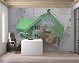 Ev Projesi Mimari Gayrimenkul Emlak ve Gayrimenkul Duvar Kağıdı Baskı