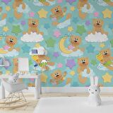 Ayıcık-Bulut Duvar Kağıdı Baskı