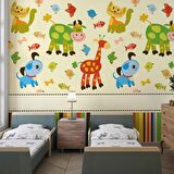 Hayvanlar Alemi Çocuk Duvar Duvar Kağıdı Baskı