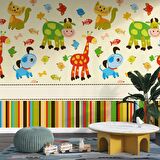 Hayvanlar Alemi Çocuk Duvar Duvar Kağıdı Baskı