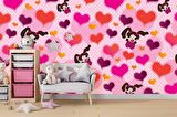 Kalpli Pembe Çocuk Duvar Duvar Kağıdı Baskı