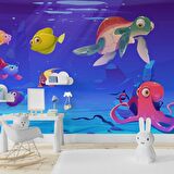 Su Altı Dünyası Çocuk Duvar Duvar Kağıdı Baskı