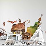 Kasaba Çocuk Duvar Duvar Kağıdı Baskı