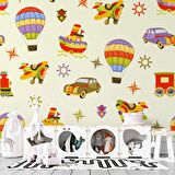 Taşıtlar Çocuk Odası Duvar Kağıdı Baskı