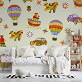 Taşıtlar Çocuk Odası Duvar Kağıdı Baskı